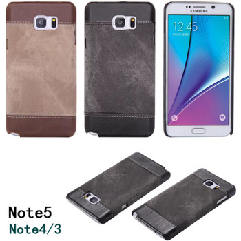 Luxury Hard Case for Samsung Galaxy Note3/4 PU Leather Cowboy Grain Back Cover Suede Inner Fundas Coque No Smell Note5 Shell