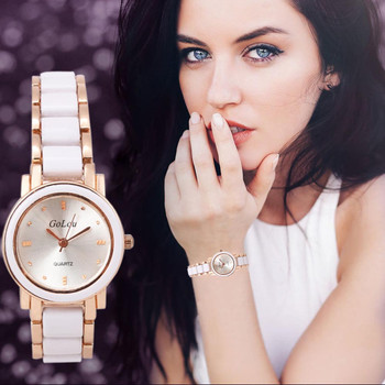 Luxury white&amp;black Imitation Ceramic Bracelet Watches Women Ladies Dress Quartz Wrist Watch Relogio Feminino G-8066