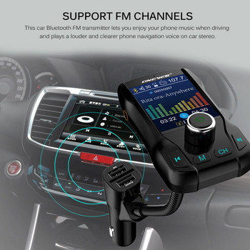 Onever Wireless Bluetooth FM Transmitter Modulator Hands-free Car Kit 1.8 Inch Color Screen MP3 Player with 5V 3.1A Dual USB
