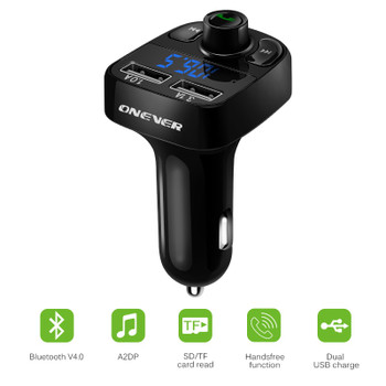 FM Transmitter Aux Modulator Bluetooth Hands-Free Phone Car Kit Audio MP3 Player With 3.1A Quick Charge Dual USB Car Charger