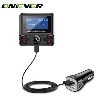Onever DAB Receiver Bluetooth Car Kit Music Player FM Transmitter 2.1A Dual USB Car Charger Support TF Card/Max 32G DC 12-24V
