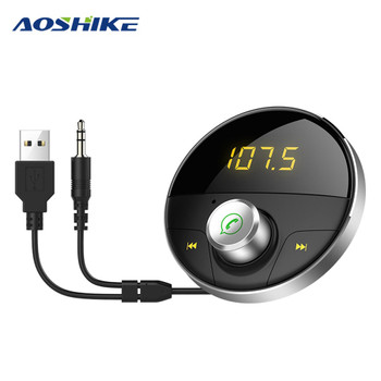 AOSHIKE Wireless Receiver Bluetooth FM Transmitter Modulator Car Kit FM Radio 12V 24V Car Charger Music Player Digital Display