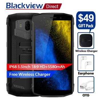 Blackview BV5800 pro Waterproof IP68 Smartphone Wireless Charge 4G 5580mAh 5.5" 18:9 MT6739 Quad Core android 8.1 2GB+16GB 13MP