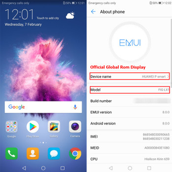 Huawei P Smart Phone 5.65''Full View Screen Octa Core Kirin 659 Android 8.0 13MP+2MP LTE FingerPrint Mobile Phone
