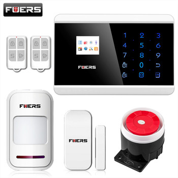 FUERS IOS Android APP Touch Keypad TFT display 99 Wireless Zone GSM/PSTN/SMS Home PIR Voice Burglar Alarm Security System