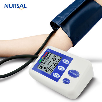 NURSAL Portable Arm Blood Pressure Monitor Medical Sphygmomanometer Monitors Health Care Heart Rate Detection Memory Function