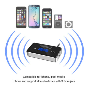 3.5 mm Wireless Car Radio Music Audio FM Transmitter HandsFree FM Modulator Transmissor FM LCD displayer for iPhone Android 