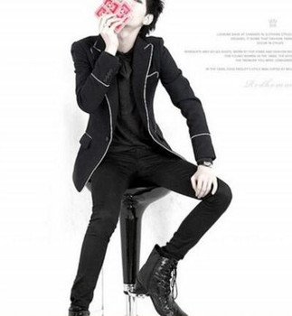 2018 New Men's clothing personality Fashion edge suit spring autumn Korean slim male hairstylist jacket singer costumes M-XL
