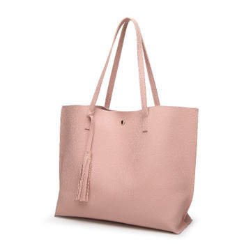 Bokinslon Tassel Handbags Woman PU Leather Large Capacity Female Shoulder Bags Solid Color Practical Women corssbody Bag