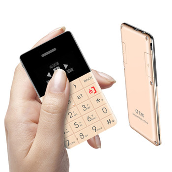 AEKU Qmart Q5 Mini Ultra Thin Card Mobile Phone Pocket Quad Band Support Bluetooth Dialer TF Card  0.96 inch Credit Cellphone