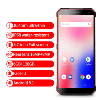 ioutdoor X Dual 4G Sim Smartphone Android 8.1 Oreo 5.7" 18:9 IP68 Waterproof Mobile Phone Octa Core 6G+128G Face ID NFC OTG 16MP