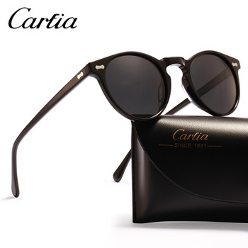 Carfia Polarized Sunglasses Classical Brand Designer Gregory Peck Vintage Sunglasses Men Women Round Sun Glasses 100% UV400 5288