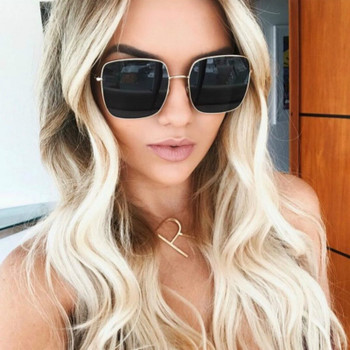 2018 Newest square frame vintage sunglasses Women Oversized Big Size Sun Glasses for Men Female Shades Gold gray UV400 Eyewear