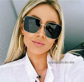 2018 Newest square frame vintage sunglasses Women Oversized Big Size Sun Glasses for Men Female Shades Gold gray UV400 Eyewear