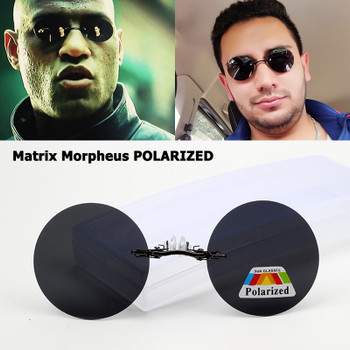 JackJad Matrix Morpheus Style Round Rimsless POLARIZED Sunglasses Men Driving Brand Design Clamp Nose Sun Glasses Oculos De Sol 