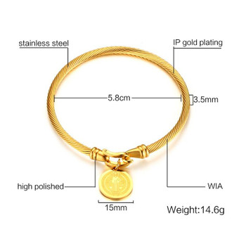 Vnox St. Benedictine Women Charms Bracelet &amp; Bangles Catholicism Jewelry Twisted Wia Party Jewelry femme Friendship Bracelets