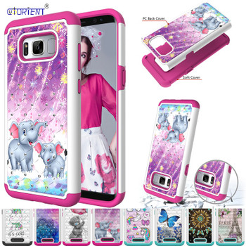 Glitter Diamond Case for Samsung Galaxy S8 S 8 8S Phone Cover S8 SM-G950FD SM-G950F SM G950FD G950F Hybrid TPU Armor Rubber Case