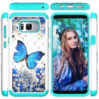 Glitter Diamond Case for Samsung Galaxy S8 S 8 8S Phone Cover S8 SM-G950FD SM-G950F SM G950FD G950F Hybrid TPU Armor Rubber Case