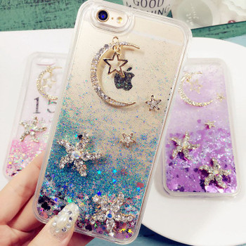 Fancy Diamond Starfish Moon heart liquid phone case For Samsung galaxy j2 j3 j4 j5 j6 j7 a5 a6 a7 a8 2017 2018 prime plus pro