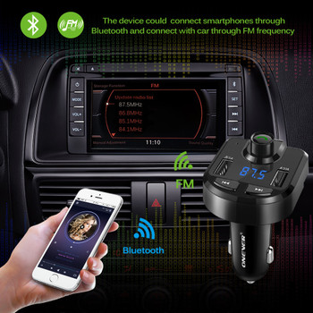 New FM Transmitter Bluetooth 4.0 Car Kit  Modulator 3.1A Dual USB Car Charger Support TF Card U Disk Play Music Player DC 12/24V