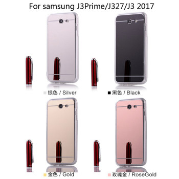 AKABEILA Cases For Samsung Galaxy J3 Prime J3 2017 US Amp Prime 2 Cover Cell Phone Bags Housing Plating Mirror TPU Silicone Skin