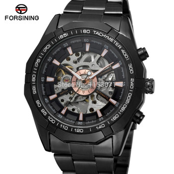 Winner Men's Watch Fashion Hot Sale Skeleton Brand Automatic Stainless Steel Bracelet Casual Wristwatch Color Black FSG8042M4B1