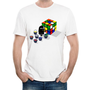 Funny Happy Rubiks Cube T-Shirt Men's Personalized Custom T Shirts Summer Casual Street wear Short Sleeve Tops Tee lc2949