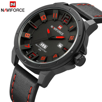 NAVIFORCE Mens Quartz Watch Fashion Watches Sport Man Leather Army Military Wristwatch Male Clock Waterproof Relogio Masculino 