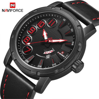 NAVIFORCE Brand Fashion Casual Watches Men's 3ATM Waterproof Quartz Watch Men Date Clock Man Leather Army Military Wristwatch