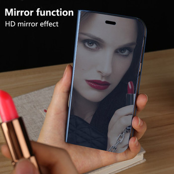 Smart Leather Flip Stand Mirror Case For Samsung Galaxy A8 A6 J4 2018 S8 S9 Plus S7 S6 Edge j5 j7 2017 EU Version Case 360 Cover