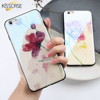 KISSCASE New Ink Painting Phone Case For iPhone 7 8 Cover For iPhone X 8 6 6S Plus 7 Plus Cases Blue Light Soft Silicone Capinha