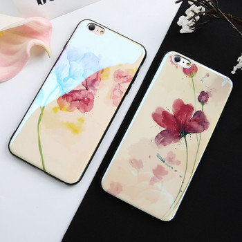 KISSCASE New Ink Painting Phone Case For iPhone 7 8 Cover For iPhone X 8 6 6S Plus 7 Plus Cases Blue Light Soft Silicone Capinha