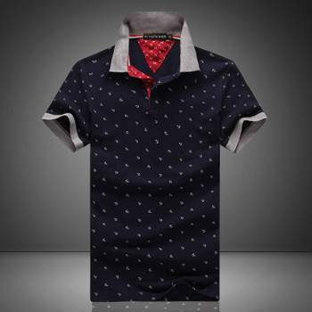 New Brand Polos Mens Printed POLO Shirts 100% Cotton Short Sleeve Camisas Polo Casual Stand Collar Male Polo Shirt 4XL EDA234