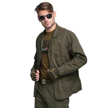 New Military Men's Blazers Designer Fashion Army Green 100% Cotton Outwear Plus Size Casual Blazers For Men Coat M~4XL AF5079