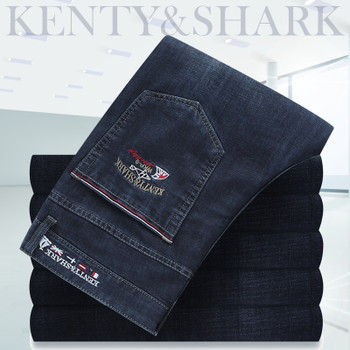 Jeans man Kenty&amp;shark brand jeans Straight medium and straight 100%cotton Winter fabri embroidered jeans Billionaire men 