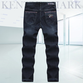 Jeans man Kenty&amp;shark brand jeans Straight medium and straight 100%cotton Winter fabri embroidered jeans Billionaire men 