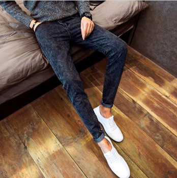 Top quality 2019 Spring Autumn Stretch Solid Casual Slim Fit teenagers student men jeans cowboy leisure male youth trousers