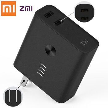 Xiaomi ZMI Power Bank 2 in 1 Charger Charging Treasure 5000mAh Dual USB QC3.0 Fast Charge For iPhone Android Phone Universal