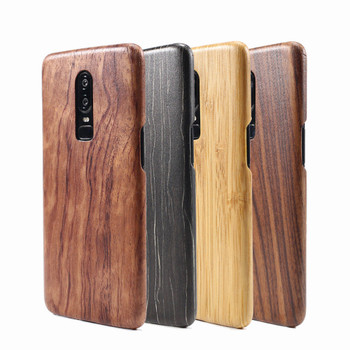 For Oneplus 6T 6 walnut Enony Wood Rosewood MAHOGANY  Wooden Slim Back Case Cover