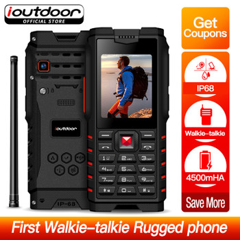ioutdoor T2  IP68 Waterproof Shockproof  Rugged Phone Walkie talkie phone support Power bank Flashlight 4500mAh Russian keyboard
