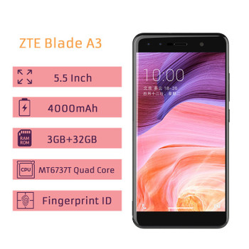 Original ZTE Blade A3 5.5'' Android 7.1 4G LTE MTK6737 Quad Core 13.0MP Fingerprint ID 4000mAh Mobile Phone 3GB 32GB Smartphone
