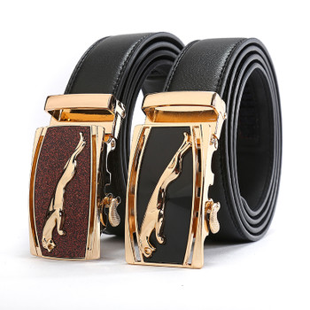 Jaguar Designers Luxury Cowhide Brand Genuine Leather Automatic Buckle Belts for Mens High Quality Male Cowskin Ceinture Homme