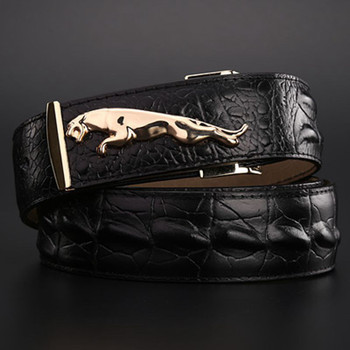 2017 brand new jaguar crocodile style gold belt size 120 cm high quality belts fashion cowboy designer luxury men strap jeans