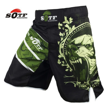 SOFT Green Bear Fitness breathable mma fighting workout shorts Tiger muay thai boxing shorts kickboxing shorts pretorian yokkao