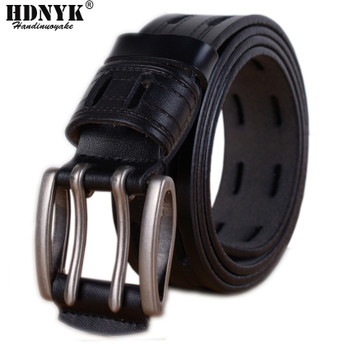 100% High Quality Genuine Leather Belts for Men Brand Strap Male Pin Buckle Fancy Vintage Jeans Cowboy Cintos 