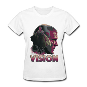  Normal Tshirts Crew Neck Vision Profile Pure Cotton Women T-Shirt Hot Trends Cool Short Sleeve Tops Shirt Avengers Marvel