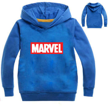 baby kids clothing Casual children's t-shirt Marvel Comics Cartoon Sweatshirts Printed hooded T-shirt casual Black Hoodie  