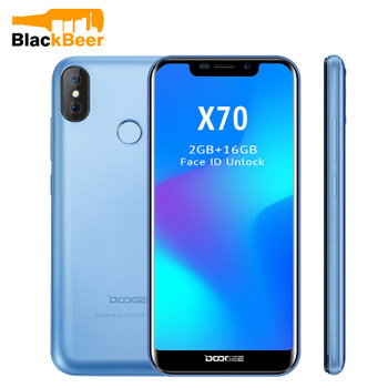 Doogee X70 Mobile Phone Android 8.1 Smartphone MTK6580A Quad Core 2GB 16GB Dual Camera 5.99" Full Screen Face ID 3G WCDMA Phone