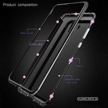 Magnet Metal Flip Case for Samsung Galaxy note 9 8 Magnetic Adsorption Case for Samsung Galaxy S8 S9 plus S7 Edge Tempered Glass