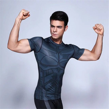 Marvelous Heroes Batman Spider-Man Superman Tight Men's Shirt Sports Fitness T-Shirt 3D Anime Character Costume